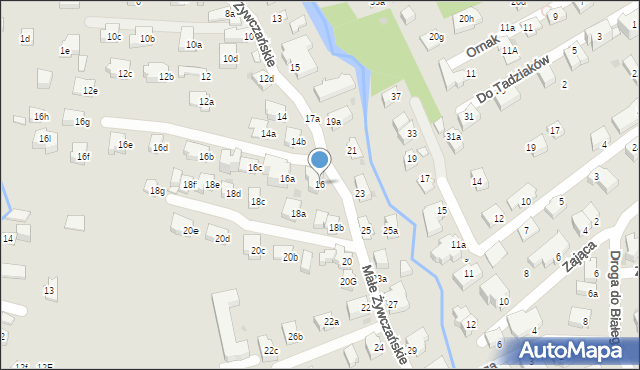 Zakopane, Małe Żywczańskie, 16, mapa Zakopanego