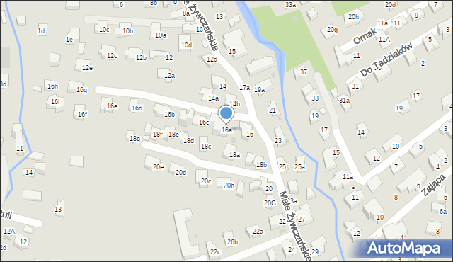 Zakopane, Małe Żywczańskie, 16a, mapa Zakopanego