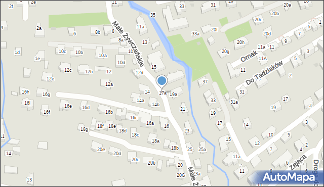 Zakopane, Małe Żywczańskie, 17a, mapa Zakopanego