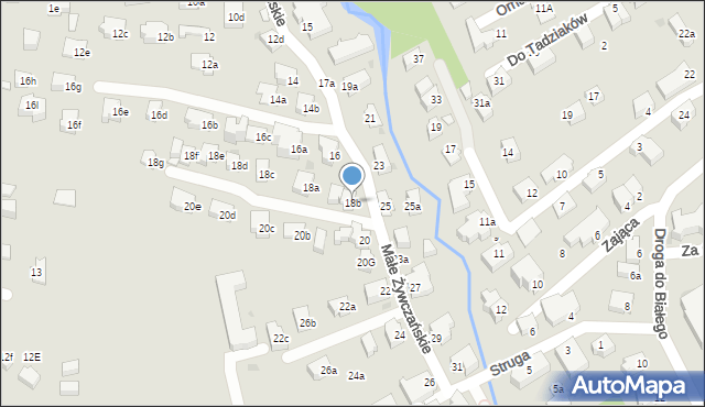 Zakopane, Małe Żywczańskie, 18b, mapa Zakopanego