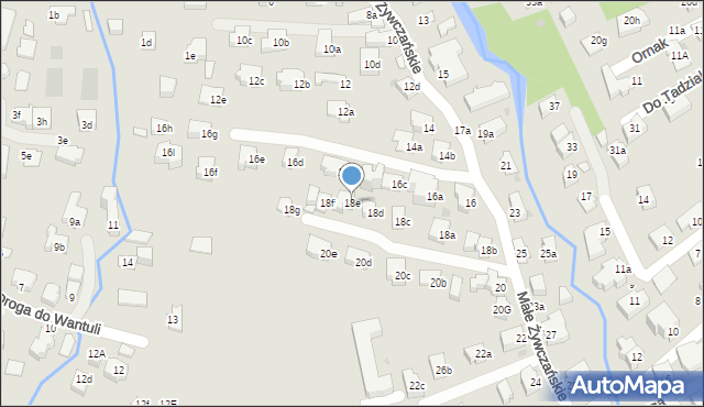 Zakopane, Małe Żywczańskie, 18e, mapa Zakopanego