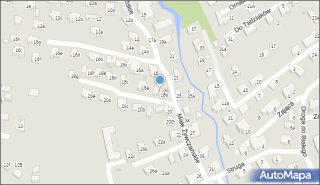 Zakopane, Małe Żywczańskie, 18h, mapa Zakopanego