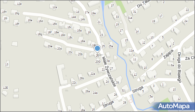 Zakopane, Małe Żywczańskie, 20, mapa Zakopanego