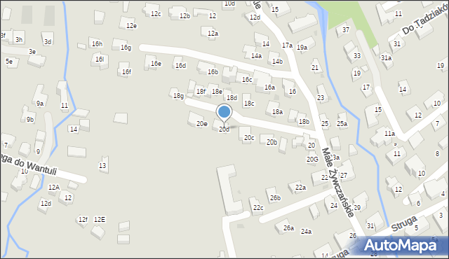 Zakopane, Małe Żywczańskie, 20d, mapa Zakopanego