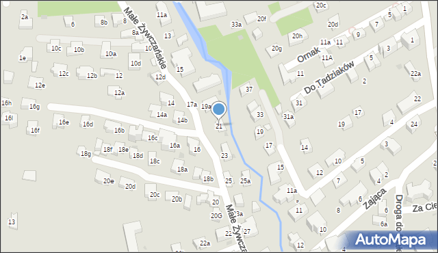 Zakopane, Małe Żywczańskie, 21, mapa Zakopanego