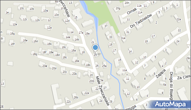 Zakopane, Małe Żywczańskie, 23, mapa Zakopanego