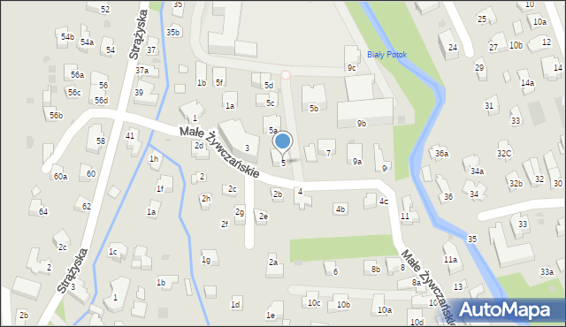 Zakopane, Małe Żywczańskie, 5, mapa Zakopanego