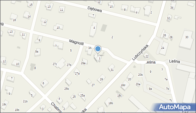 Załom, Magnolii, 3, mapa Załom