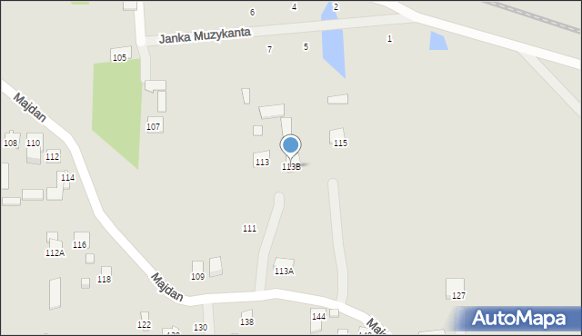 Zamość, Majdan, 113B, mapa Zamościa