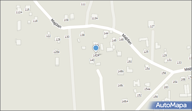 Zamość, Majdan, 142A, mapa Zamościa