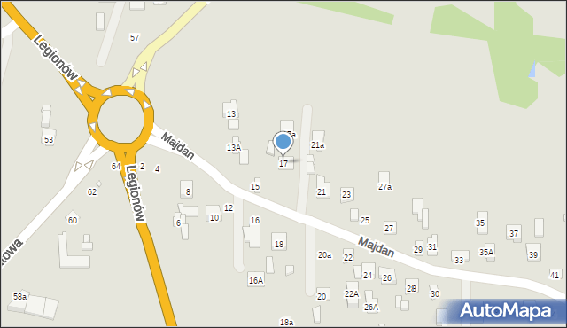Zamość, Majdan, 17, mapa Zamościa