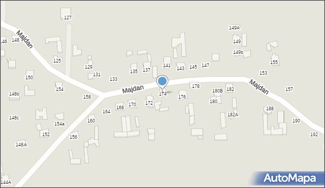 Zamość, Majdan, 174, mapa Zamościa