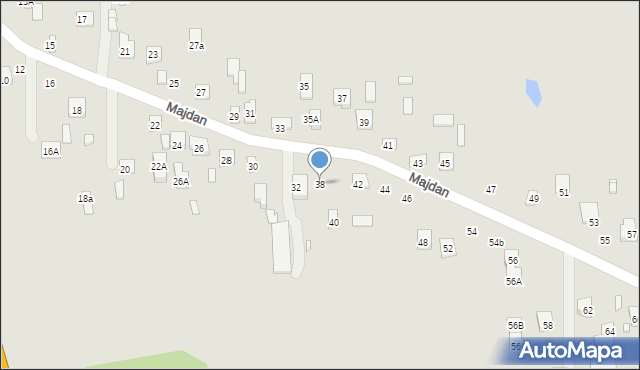 Zamość, Majdan, 38, mapa Zamościa