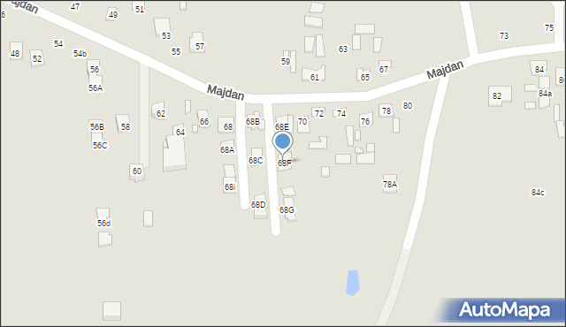 Zamość, Majdan, 68F, mapa Zamościa