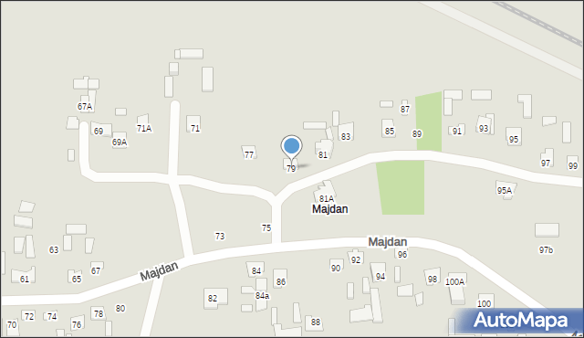 Zamość, Majdan, 79, mapa Zamościa