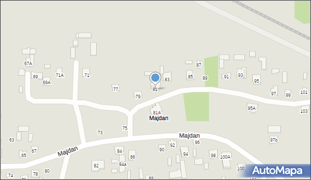 Zamość, Majdan, 81, mapa Zamościa