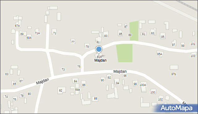 Zamość, Majdan, 81A, mapa Zamościa