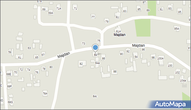 Zamość, Majdan, 84, mapa Zamościa