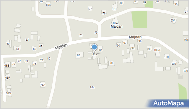 Zamość, Majdan, 84a, mapa Zamościa