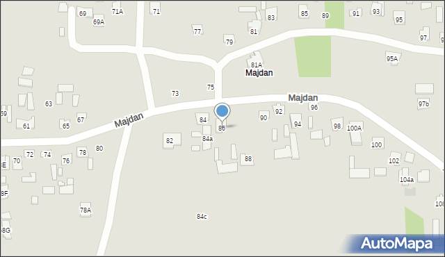 Zamość, Majdan, 86, mapa Zamościa