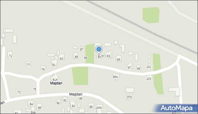 Zamość, Majdan, 91, mapa Zamościa