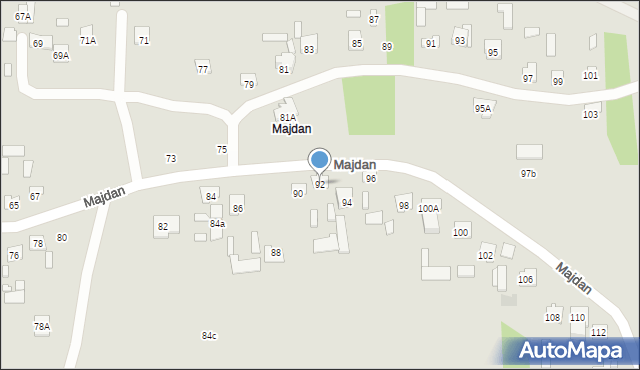 Zamość, Majdan, 92, mapa Zamościa