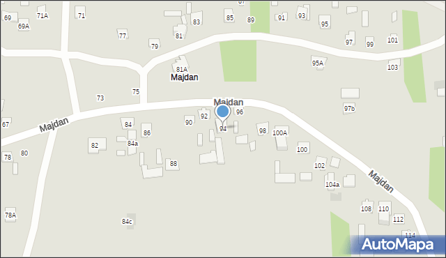 Zamość, Majdan, 94, mapa Zamościa