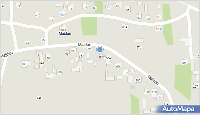 Zamość, Majdan, 98, mapa Zamościa