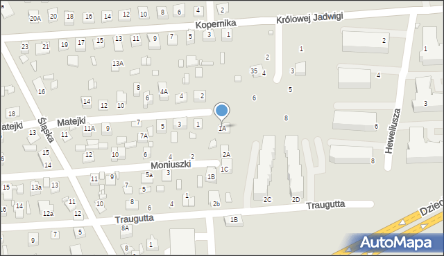 Zamość, Matejki Jana, 1A, mapa Zamościa