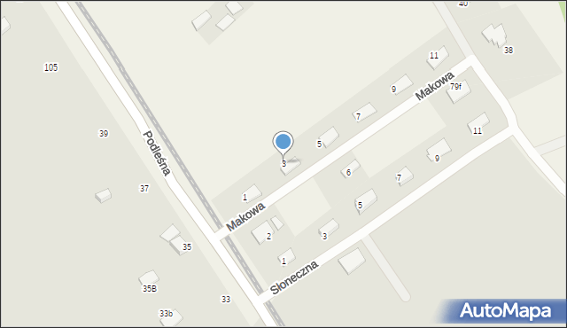 Żarowo, Makowa, 3, mapa Żarowo
