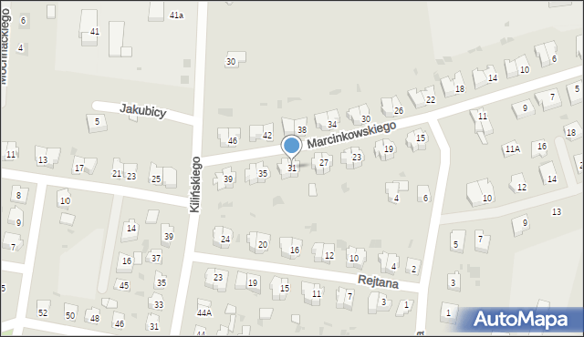 Żary, Marcinkowskiego, 31, mapa Żary