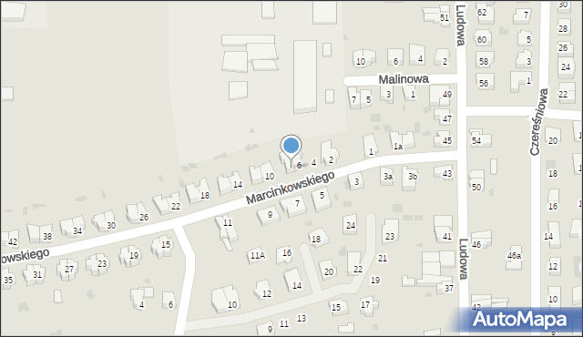 Żary, Marcinkowskiego, 8, mapa Żary
