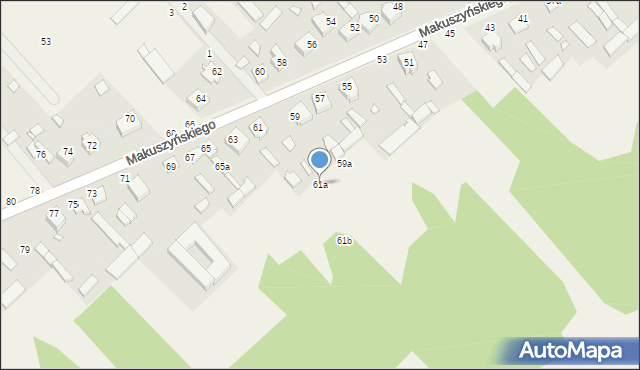 Zawady, Makuszyńskiego Kornela, 61a, mapa Zawady