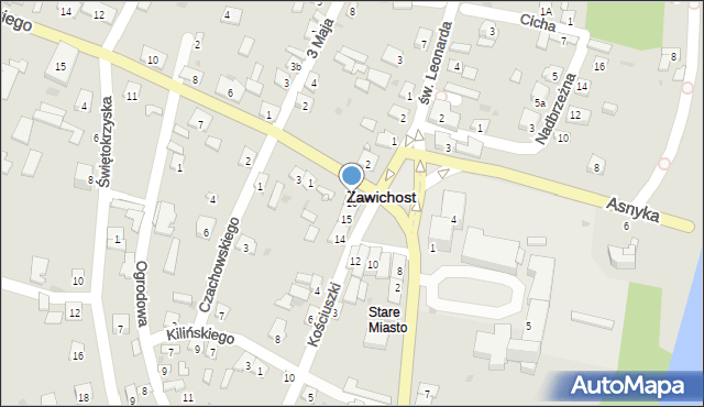 Zawichost, Mały Rynek, 16, mapa Zawichost