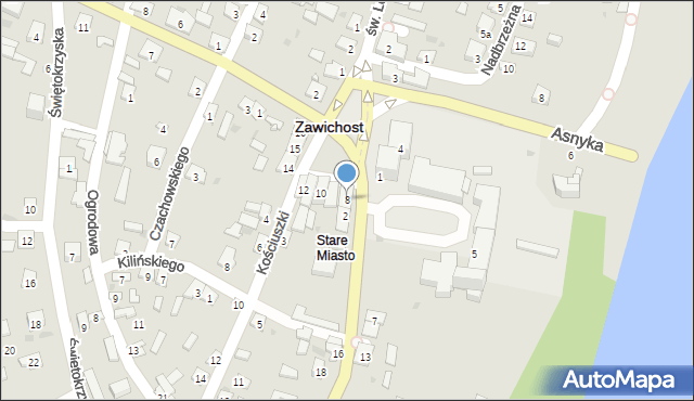 Zawichost, Mały Rynek, 8, mapa Zawichost