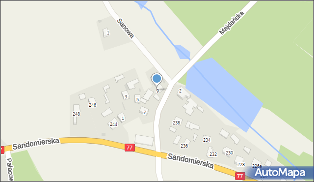 Zbydniów, Majdańska, 9, mapa Zbydniów