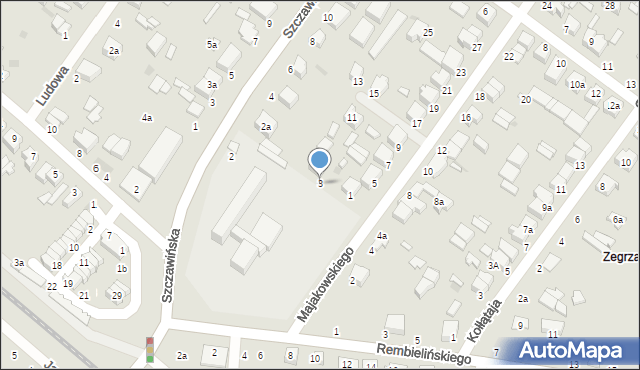 Zgierz, Majakowskiego Włodzimierza, 3, mapa Zgierz