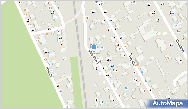 Zgierz, Malinowa, 18, mapa Zgierz