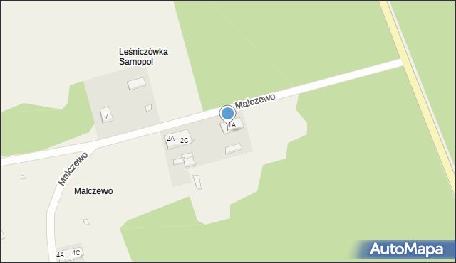 Zieleniewo, Malczewo, 1B, mapa Zieleniewo