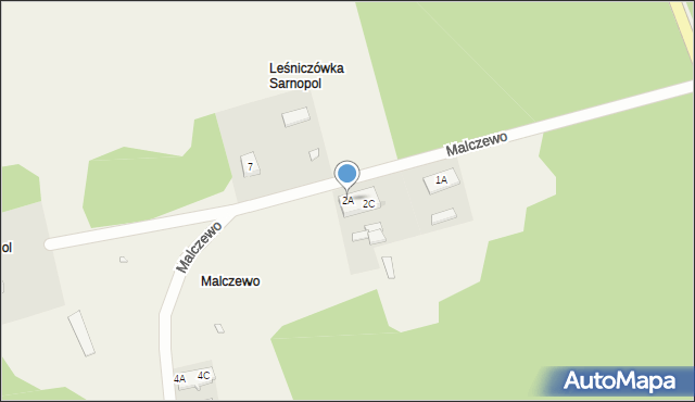 Zieleniewo, Malczewo, 2A, mapa Zieleniewo