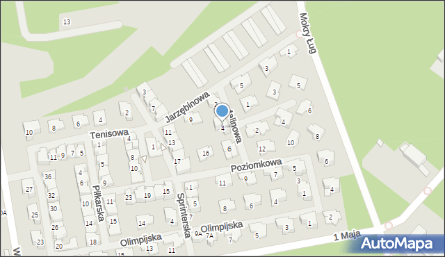 Zielonka, Malinowa, 4, mapa Zielonka