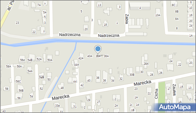Zielonka, Marecka, 38A, mapa Zielonka
