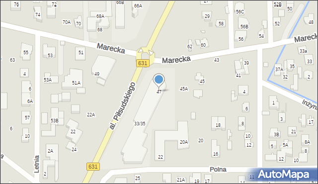 Zielonka, Marecka, 47, mapa Zielonka