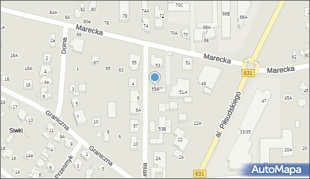 Zielonka, Marecka, 53A, mapa Zielonka