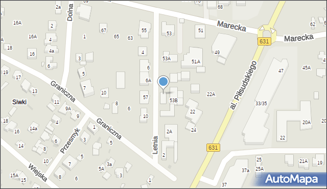 Zielonka, Marecka, 58b, mapa Zielonka
