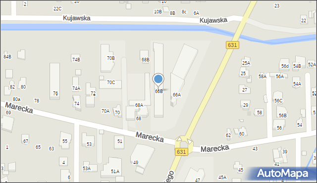 Zielonka, Marecka, 66B, mapa Zielonka