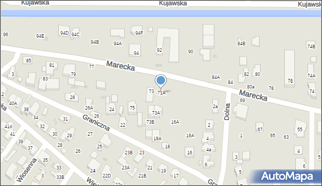 Zielonka, Marecka, 71A, mapa Zielonka