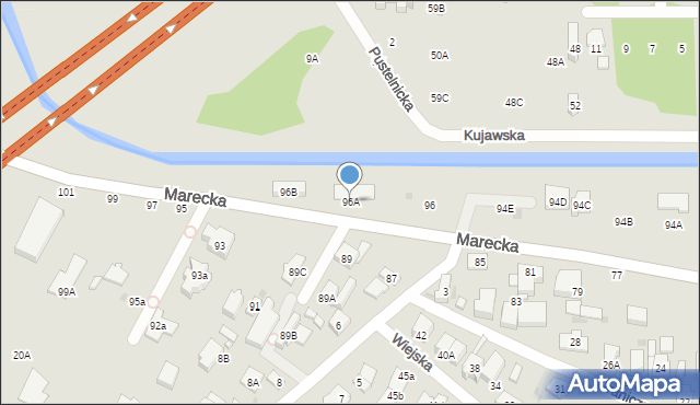 Zielonka, Marecka, 96A, mapa Zielonka