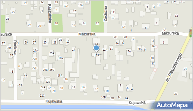Zielonka, Mazurska, 13A, mapa Zielonka
