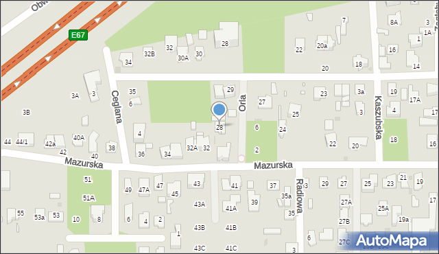 Zielonka, Mazurska, 28, mapa Zielonka